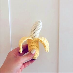 Crochet Banana Amigurumi Toy Foods Pretend Play